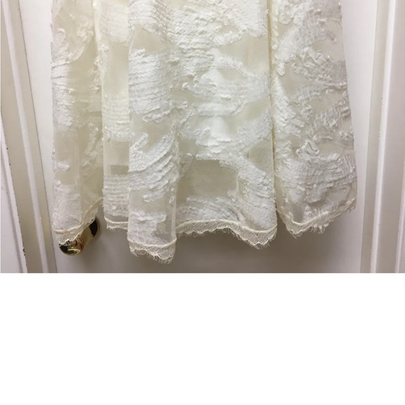 DRESS the POPULATION NWT Ivory Maya Lace Mesh Overlay Fit 'n Flare Dress, M - Picture 13 of 16